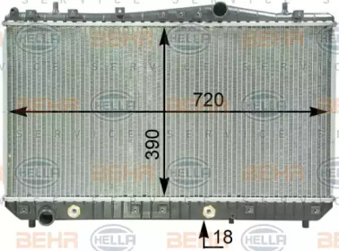 Радиатор, охлаждение двигателя HELLA 8MK 376 762-621