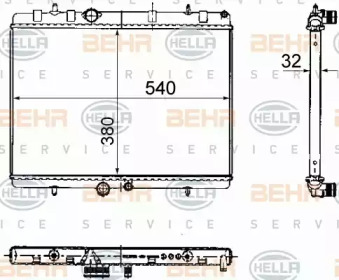 Радиатор, охлаждение двигателя HELLA 8MK 376 781-111