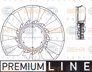 Крыльчатка вентилятора, охлаждение двигателя HELLA 8MV 376 791-251