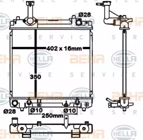 Радиатор, охлаждение двигателя HELLA 8MK 376 792-431