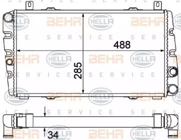 Радиатор, охлаждение двигателя HELLA 8MK 376 901-041