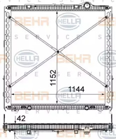 Радиатор, охлаждение двигателя HELLA 8MK 376 903-041