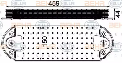 масляный радиатор, двигательное масло HELLA 8MO 376 906-461