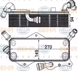 Масляный радиатор, автоматическая коробка передач HELLA 8MO 376 908-061