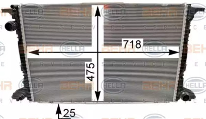 Радиатор, охлаждение двигателя HELLA 8MK 376 990-041