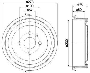 Тормозный барабан HELLA 8DT 355 301-191