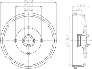 Тормозный барабан HELLA 8DT 355 302-211