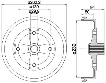 Тормозный барабан HELLA 8DT 355 301-671