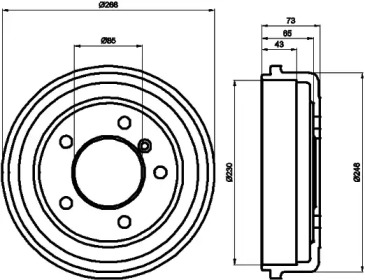 Тормозный барабан HELLA 8DT 355 301-151