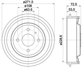 Тормозный барабан HELLA 8DT 355 300-141