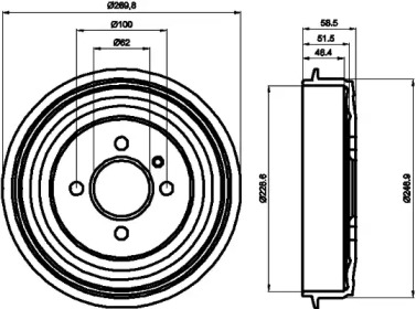 Тормозный барабан HELLA 8DT 355 300-011