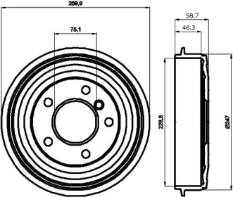 Тормозный барабан HELLA 8DT 355 300-021