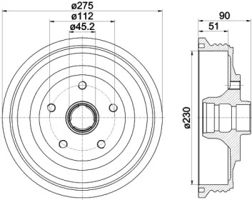 Тормозный барабан HELLA 8DT 355 301-621