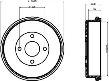 Тормозный барабан HELLA 8DT 355 300-181