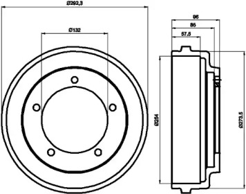 Тормозный барабан HELLA 8DT 355 300-201