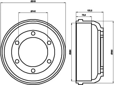 Тормозный барабан HELLA 8DT 355 300-211