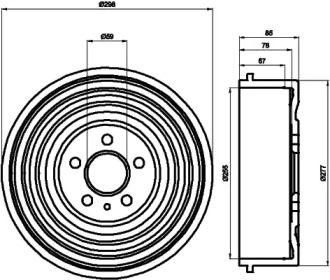 Тормозный барабан HELLA 8DT 355 301-591