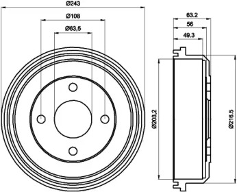 Тормозный барабан HELLA 8DT 355 301-291