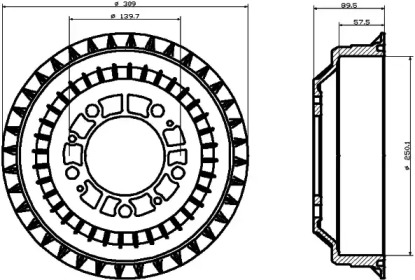 Тормозный барабан HELLA 8DT 355 301-991