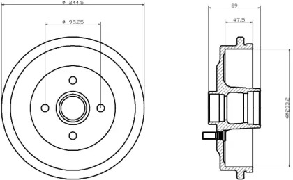 Тормозный барабан HELLA 8DT 355 302-031