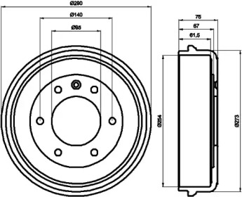 Тормозный барабан HELLA 8DT 355 300-041