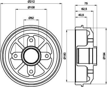 Тормозной барабан HELLA 8DT 355 301-311