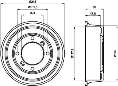 Тормозный барабан HELLA 8DT 355 302-041