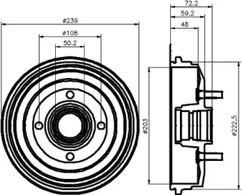 Тормозный барабан HELLA 8DT 355 300-191