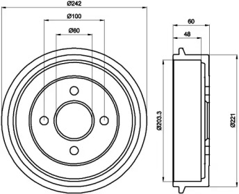 Тормозный барабан HELLA 8DT 355 302-341