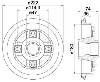 Тормозный барабан HELLA 8DT 355 301-381