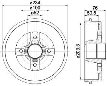 Тормозный барабан HELLA 8DT 355 301-401