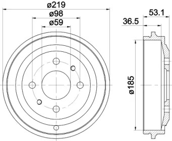 Тормозный барабан HELLA 8DT 355 301-431