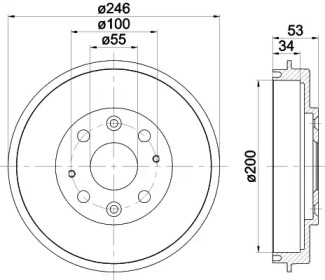 Тормозный барабан HELLA 8DT 355 301-441