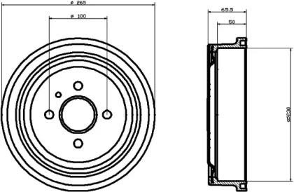 Тормозный барабан HELLA 8DT 355 301-201