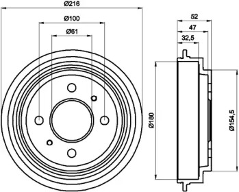 Тормозный барабан HELLA 8DT 355 301-471