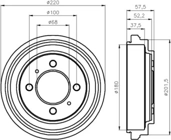 Тормозный барабан HELLA 8DT 355 301-481