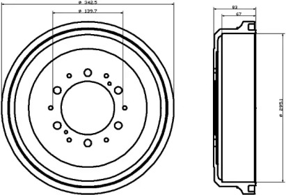 Тормозный барабан HELLA 8DT 355 301-491