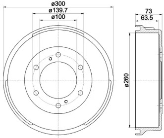 Тормозный барабан HELLA 8DT 355 302-361