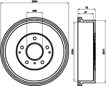 Тормозный барабан HELLA 8DT 355 302-121