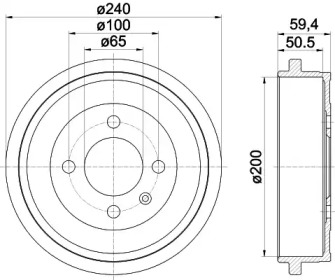 Тормозный барабан HELLA 8DT 355 301-571