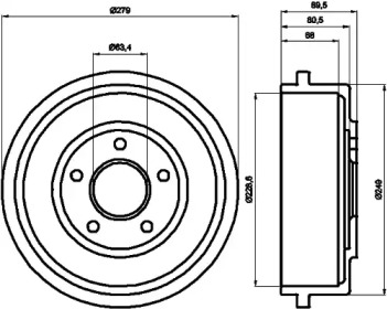 Тормозный барабан HELLA 8DT 355 300-431