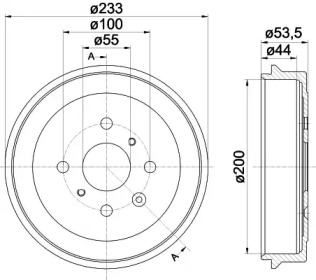 Тормозный барабан HELLA 8DT 355 300-581