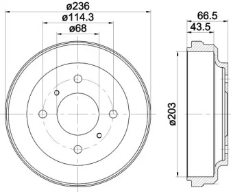 Тормозный барабан HELLA 8DT 355 300-621