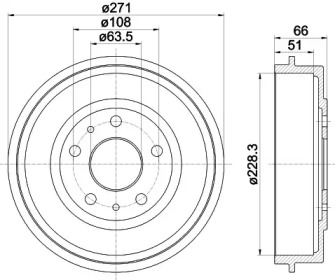 Тормозный барабан HELLA 8DT 355 300-661