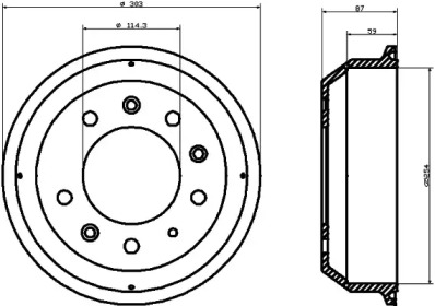 Тормозный барабан HELLA 8DT 355 300-771