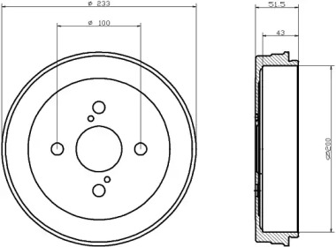 Тормозный барабан HELLA 8DT 355 300-791