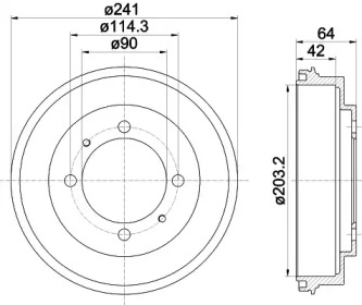 Тормозный барабан HELLA 8DT 355 300-841