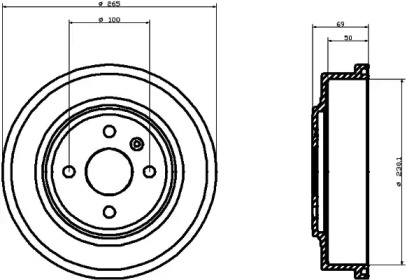 Тормозный барабан HELLA 8DT 355 300-921