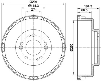 Тормозный барабан HELLA 8DT 355 300-931