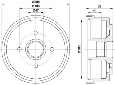 Тормозный барабан HELLA 8DT 355 300-981